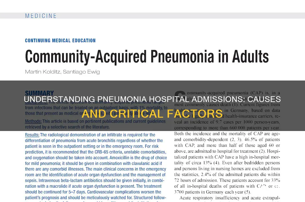 why is someone admitted into the hospital with pneumonia