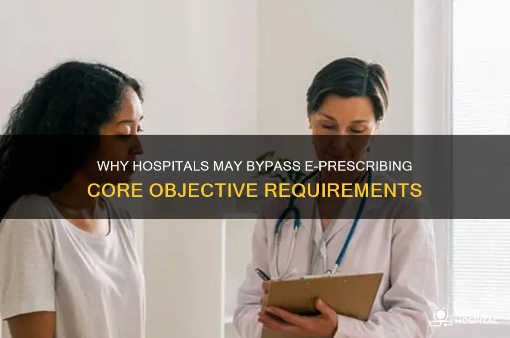 why might hospitals be exempt from the eprescribing core objective