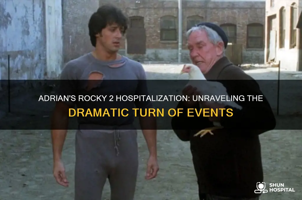why was adrian in the hospital in rocky 2