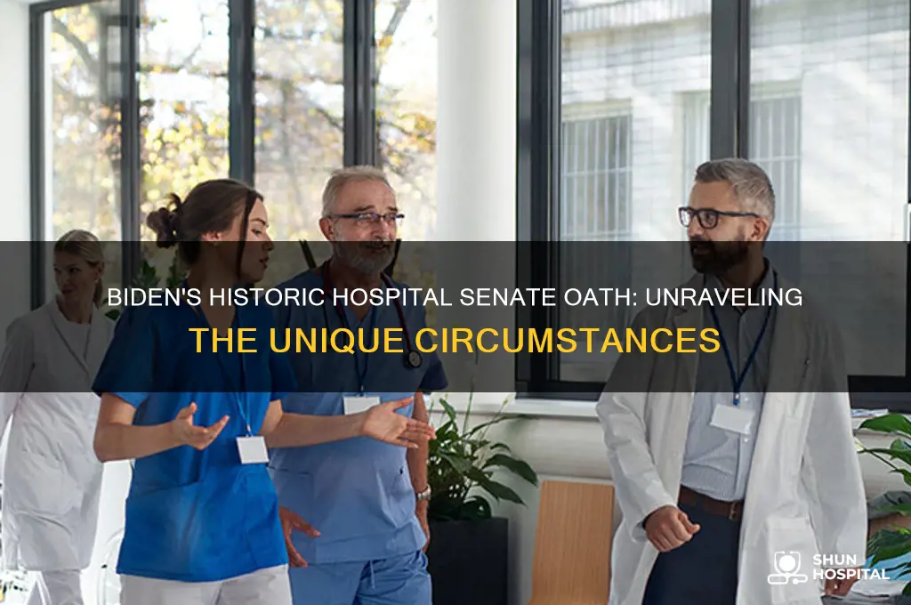 why was biden sworn into the senate in the hospital