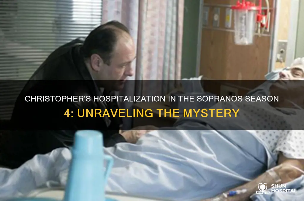 why was christopher in the hospital in season 4 soprano