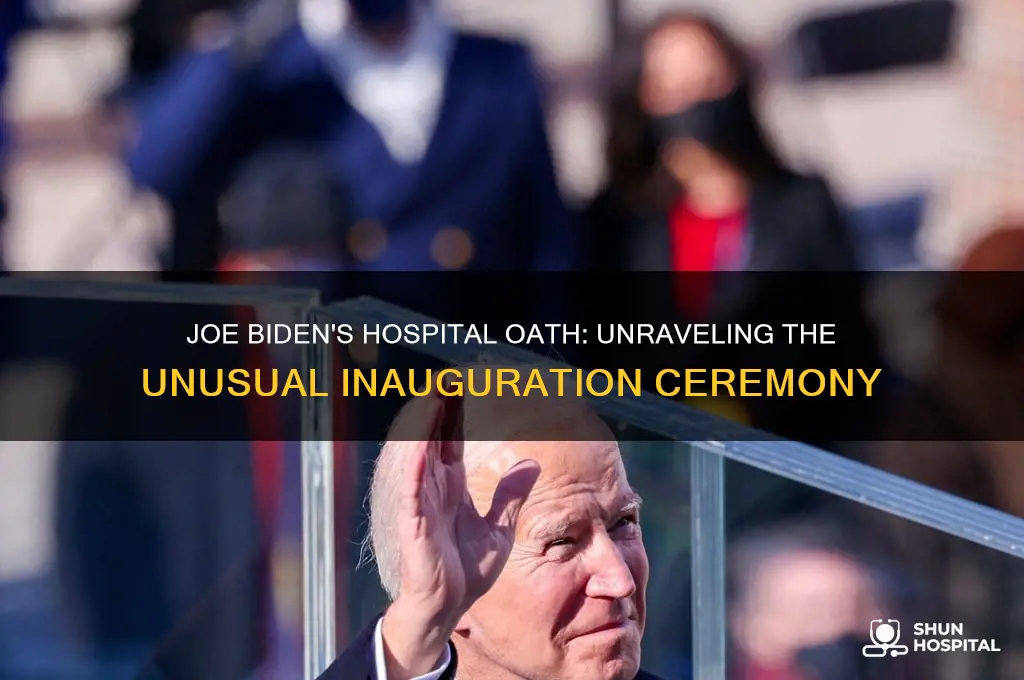 why was joe biden sworn in at a hospital