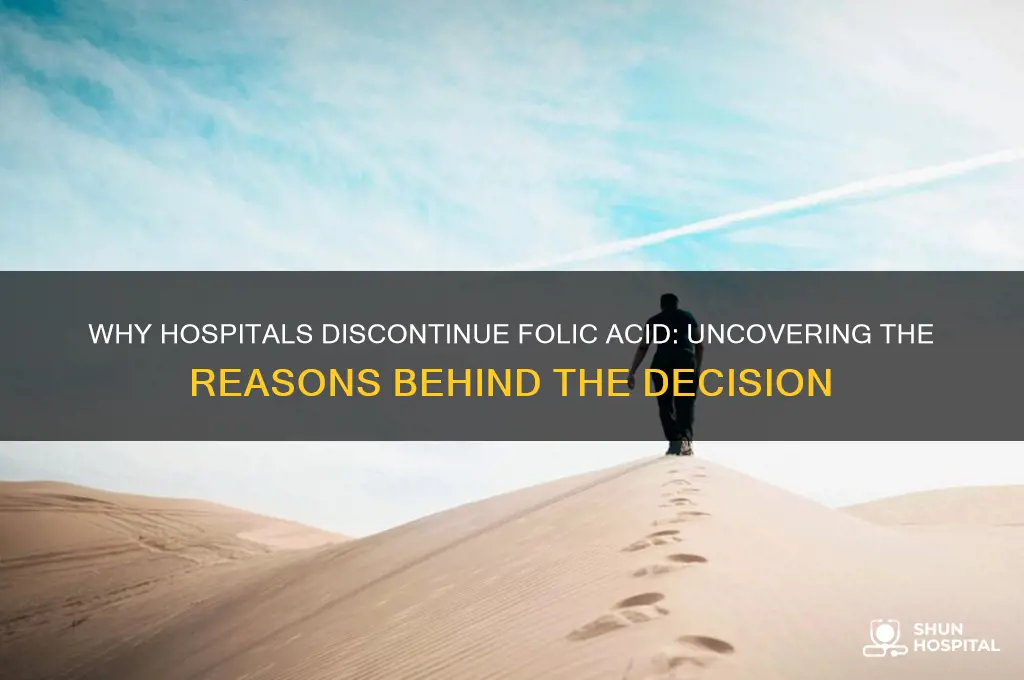 why would folic acid be discontinued in a hospital